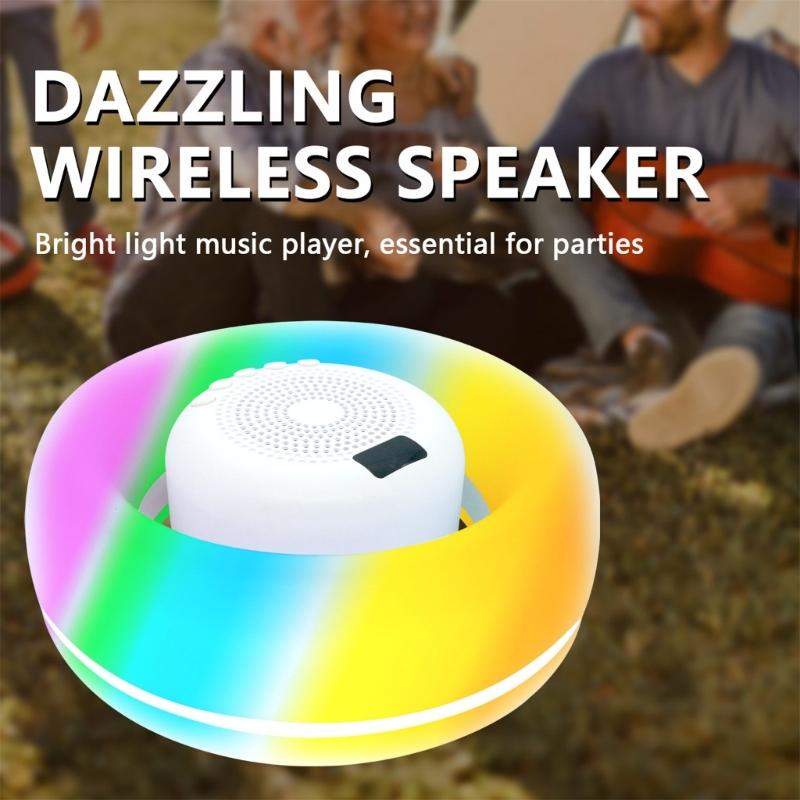 Floating Bluetooth-compatible Speaker with Dynamic LED Lights IPX6 Waterproof Temp Display for Pool Parties Swimming