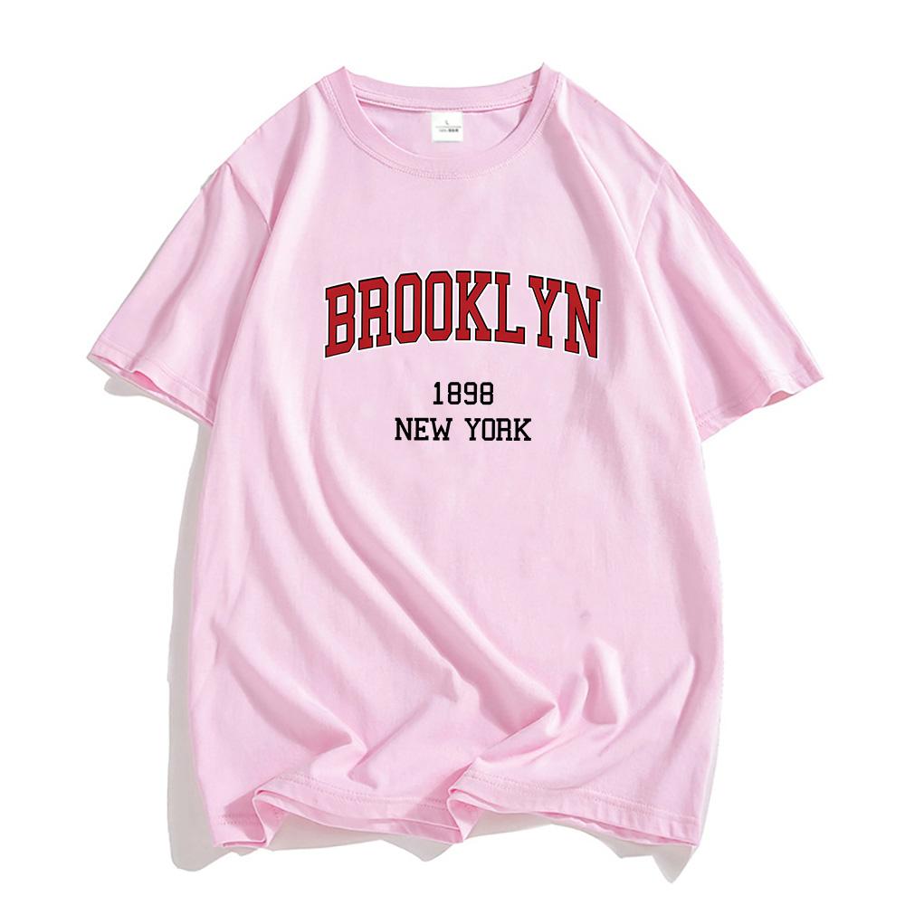 Brooklyn 1898 New York T Shirts MEN Letters Minimalism Style Tshirts  High Quality Tshirts Aesthetic Sense of Design