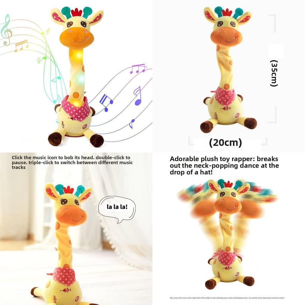 Giraffe Soft Plush Doll With Interactive Sound For Childrens Playroom