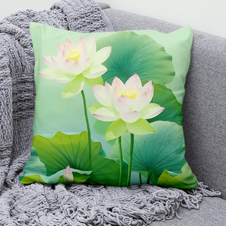 Car Living Room Sofa Cushion Cover Luxury Home Decoration Pillow Cover Chinese Style Lotus Koi Pattern