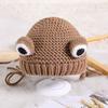 Children's bear ear hat baby cute cartoon double ball knitted velvet thickened windproof warm autumn and winter wool hat