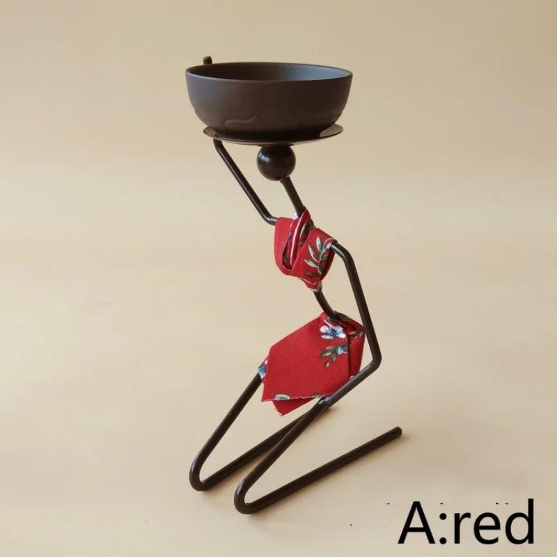 Wrought Iron Candlestick African Woman Style Candlestick Metal Candle Holder Sconce Home Decor Table Art Craft Decorations