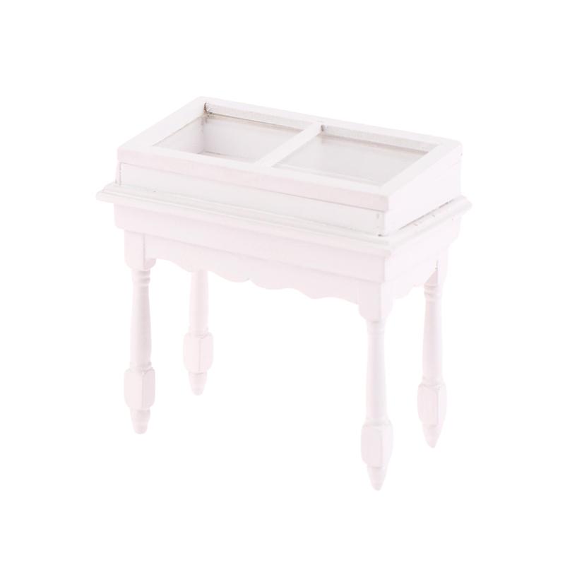 1:12 Dollhouse Miniature Counter Clamshell Jewelry Display Cabinet Showcase Storage Cabinet Furniture Doll House Decor Toy