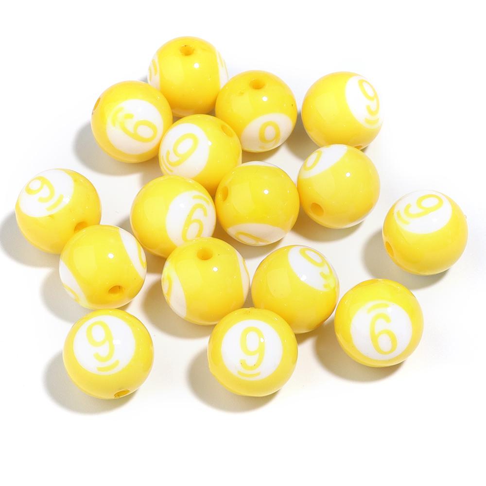 10/50Pcs Colorful Billiards Shape Round Beads Loose Spacer Acrylic Beads For DIY Bracelet Keychain Jewelry Making Accessories