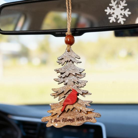 We Are Always with You Ornament Tree Shaped Wooden Christmas Ornament Sympathy Gift for Loss of Loved One