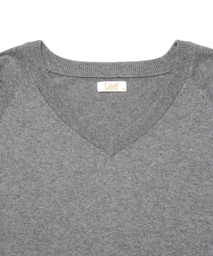 LEE Women'S Cotton Cashmere V-Neck Knit Gray