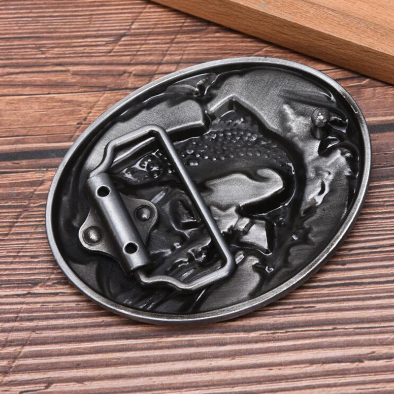 Western Cowboy Fish Belt Buckle For Mens Jeans Accessories Metalowa klamra do paska