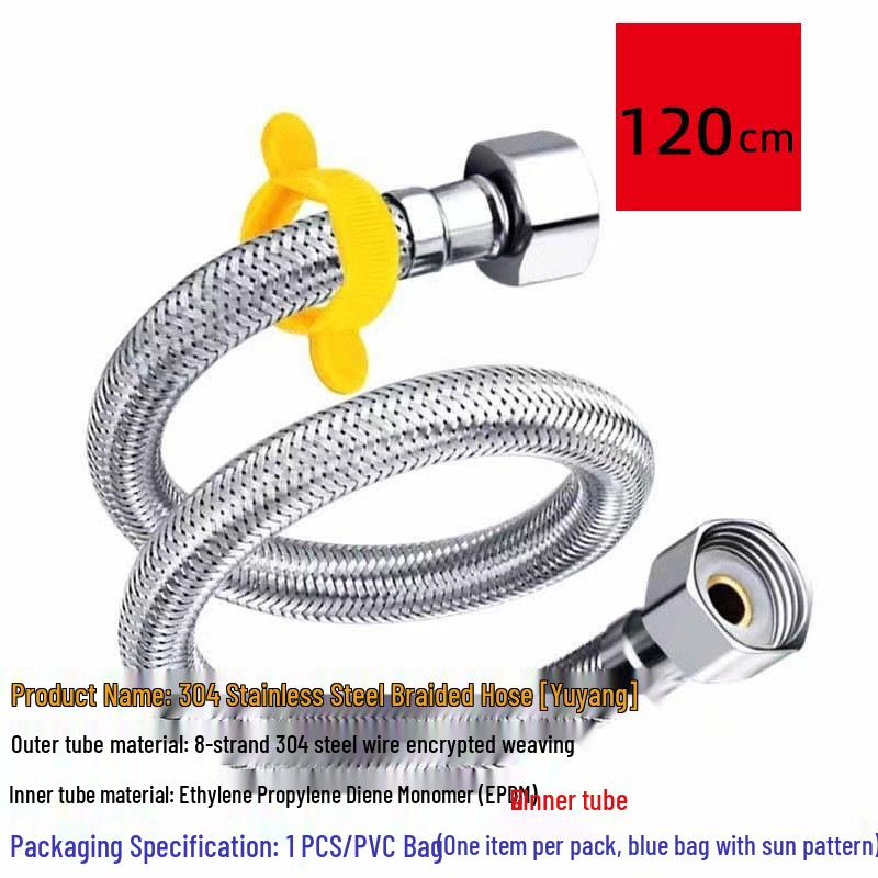 High-Pressure Explosion-Proof 304 Stainless Steel Braided Hose for Water Inlet
