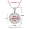 Two Sizes Big Circle Photo Pendant Necklace For Women Men Iced Out Neck Chain Hiphop Jewelry Personalized Family Gift
