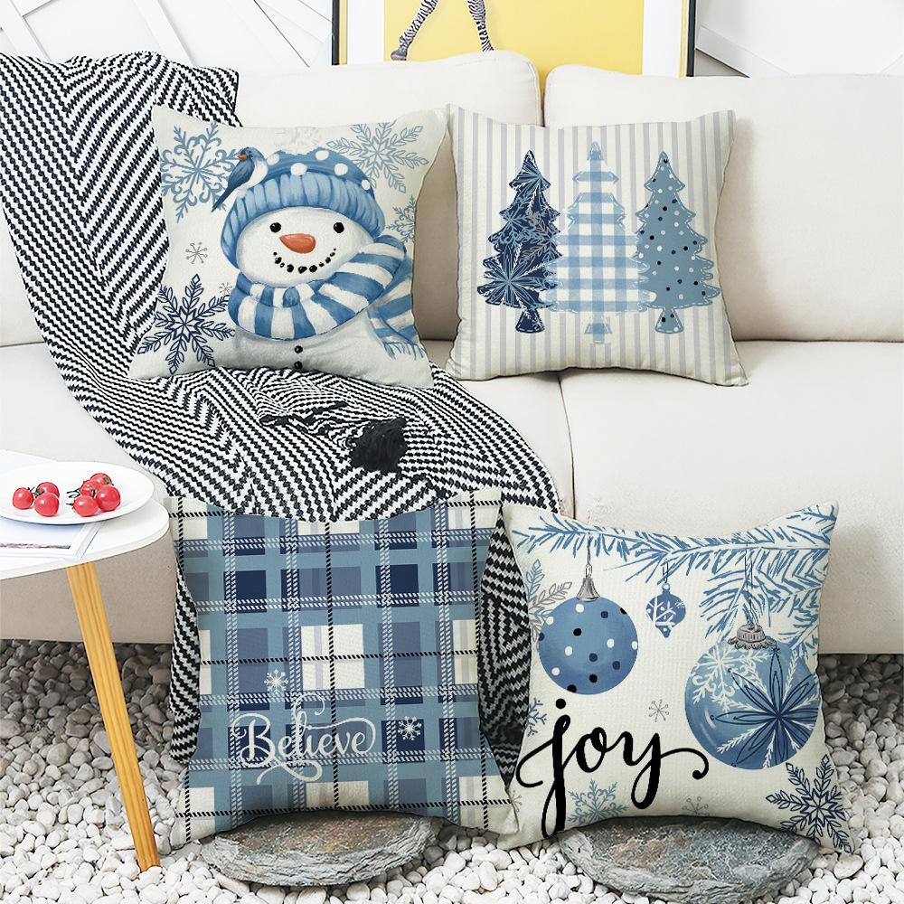 Cartoon New Winter Series Pillowcase Nordic Simple Snowman Sofa Living Room Bedroom Pillowcase