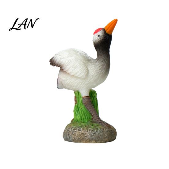 Outdoor Felsenlandschaft Dekoration Harz Rotkronen-Vogel Figuren, Realistische Statuen mit Felsbasis, Mini Landschaftstier Ornamente für Tee