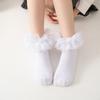 Children's Dance Socks Ruffled Mid-Calf Socks Soft Breathable Knitted Fabric Suitable for Daily Wear and Performances