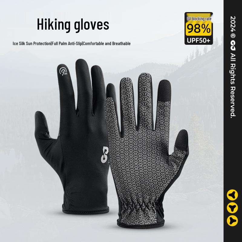 XG80 Sun Protection Ice Silk Hiking Gloves, Anti-Slip and Touchscreen Compatible for Men and Women