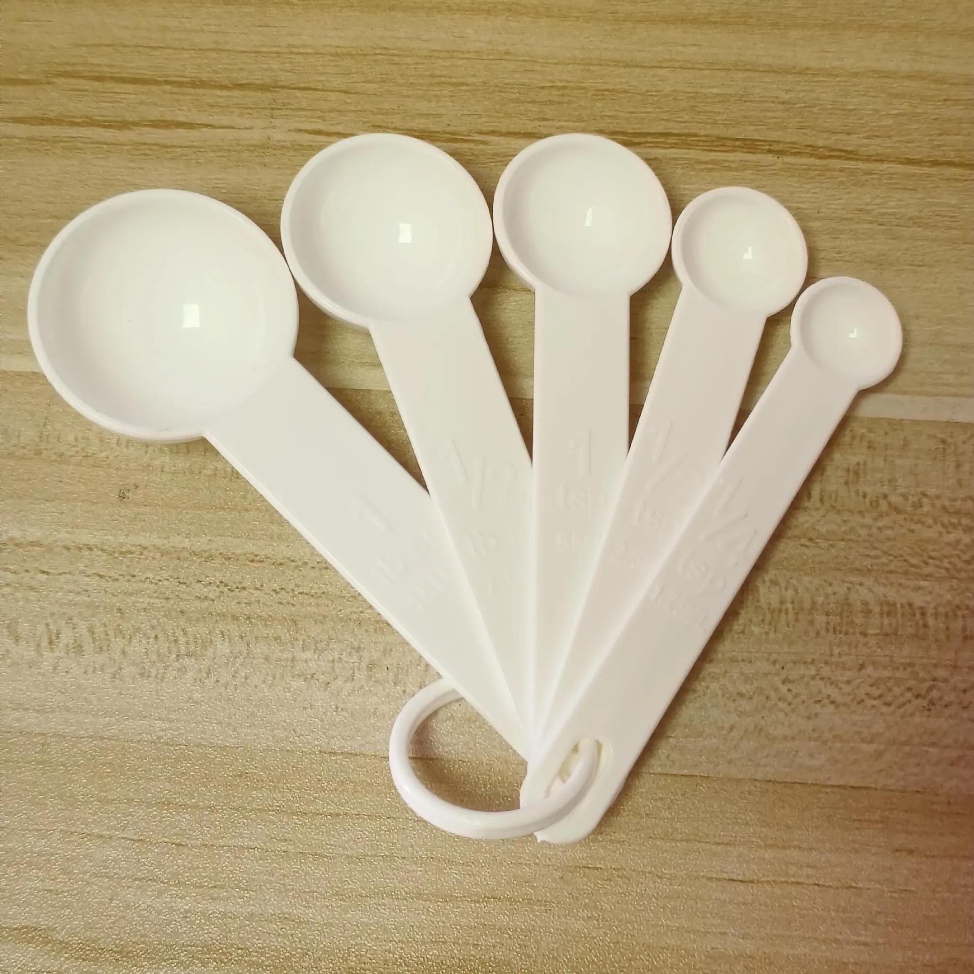 

5 шт. многоцелевые ложки/чашки, мерные инструменты, полипропиленовые принадлежности для выпечки, пластиковые ручки, кухонные гаджеты, кухонные весы, инструменты белый
