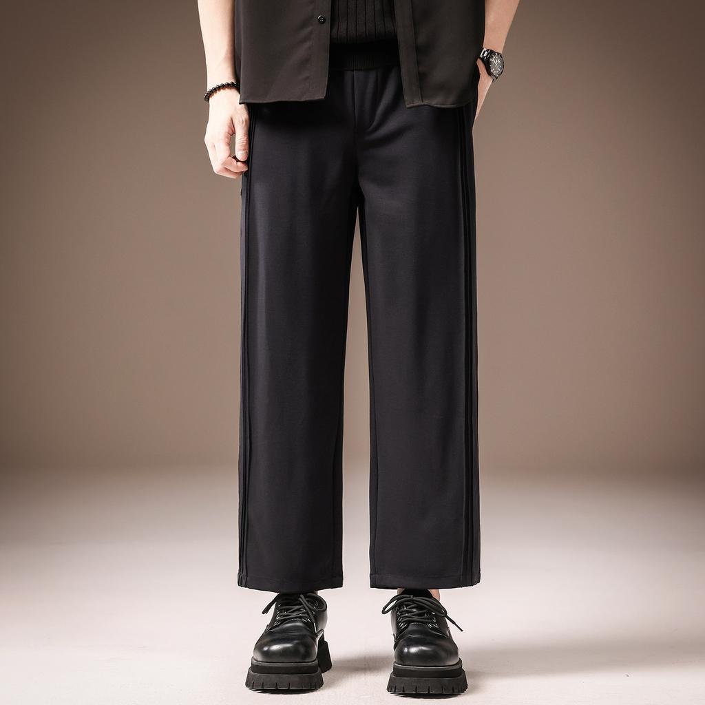 High-end French drape nine-point pants men's summer thin high-end loose straight trendy brand cool casual pants