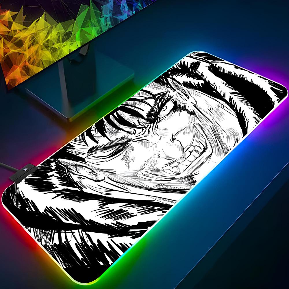Anime Berserk Mouse Pad Gaming Diy Printing Rgb Mousepad Backlit Keyboard Gamer Girl Xxl Laptop Mat Table Pads Deskpad