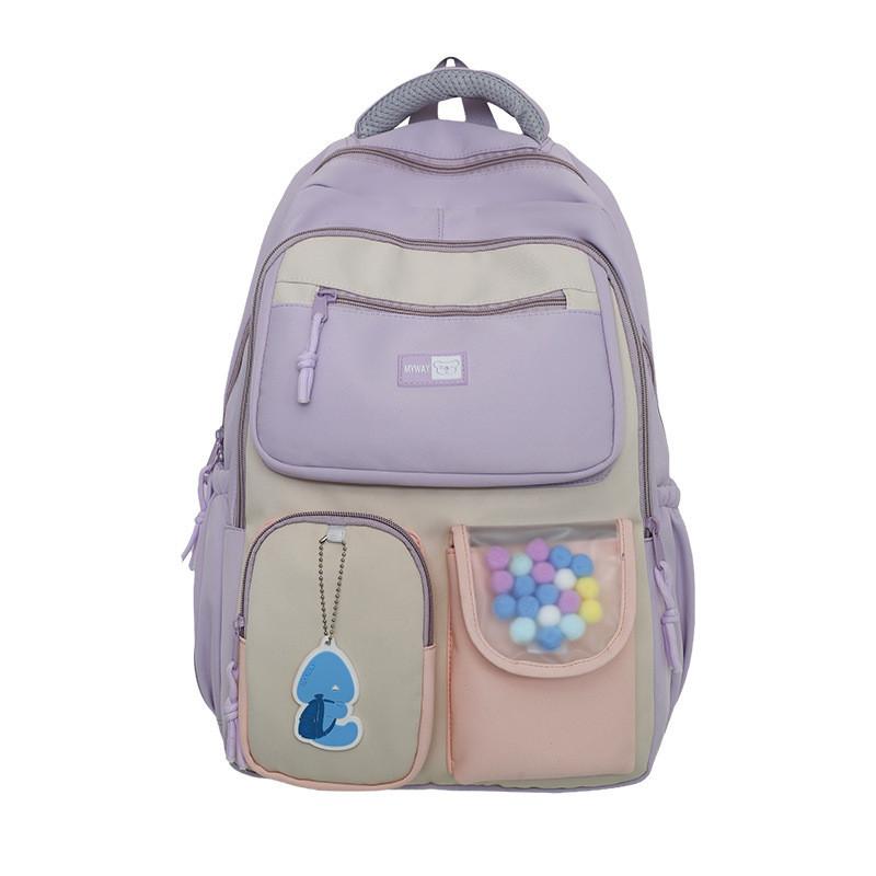 Trendy College Student Backpack Spacious Nylon Bag For High School And University Use