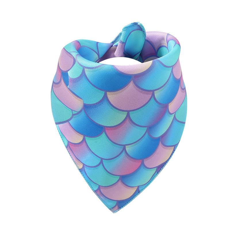 Summer New Mermaid Pearl Pet Headband Beach Tricolor Fish Scale Dog Scarf Dogs Stuff Pet Accessories Dogs Bow Tie Dog Bandana