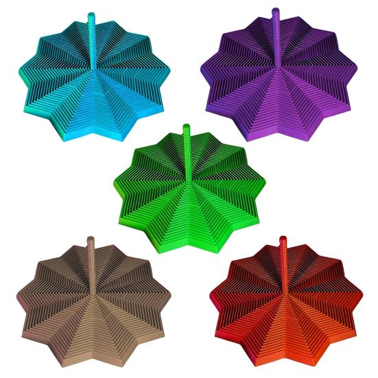 1/3Pcs 3D Printed Expanded Fidget Star Expandable Fractal Hexagon with Handle Stress Anxiety Relief Honeycomb Whirling Spiral Star Sensory Toy