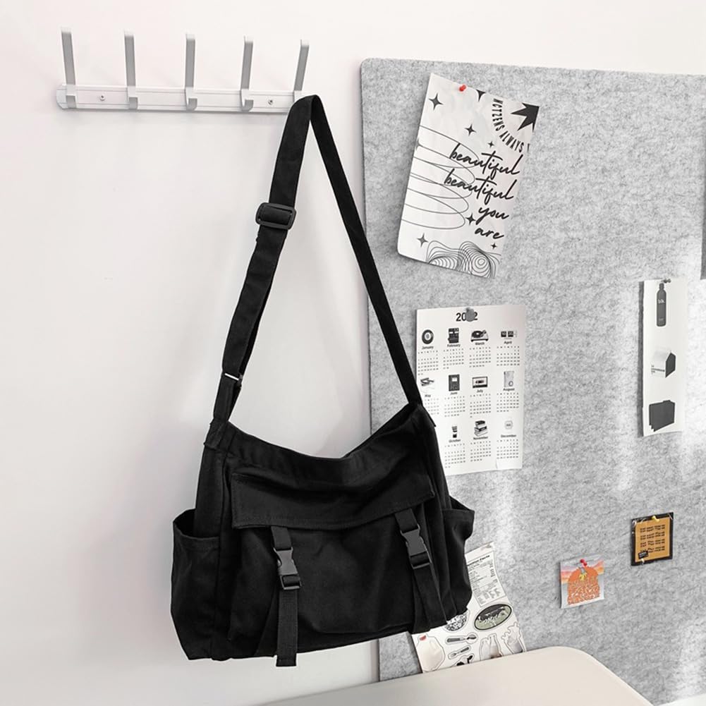 LeafIn Canvas Tote Bag, Large Capacity, A4 Size, Men's and Women's, Eco Bag, Shoulder Bag, Stylish and Durable, Perfect for Commuting, School, and