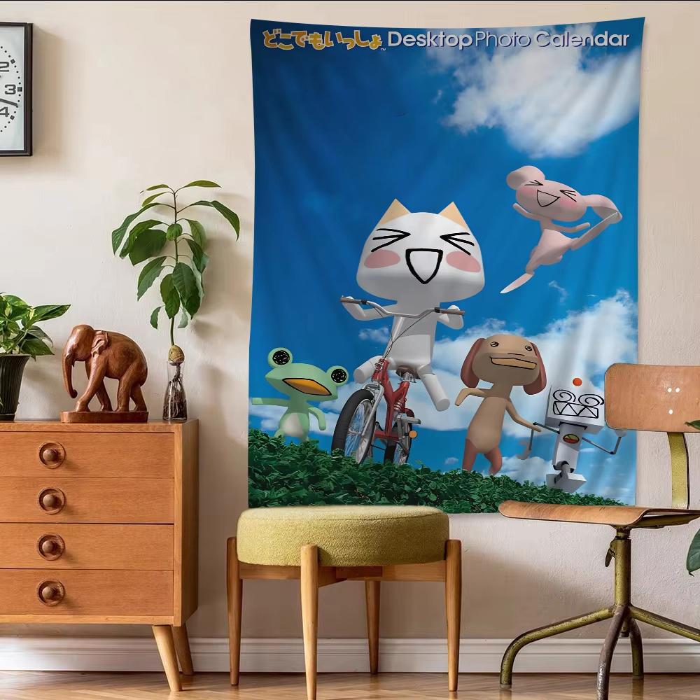 Inoue Toro Cute Cat Anime Tapestry Hanging Tarot Hippie Wall Rugs Dorm Wall Hanging Sheets Exquisite Workmanship Tapestry