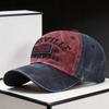 Washed hat men's and women's American retro fashion embroidered baseball cap plus large brim versatile face visor