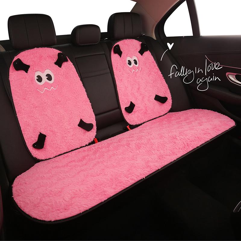 Coussin de siège d'hiver en peluche noire à grands yeux pour Changan CS35, CS55PLUS, CS75