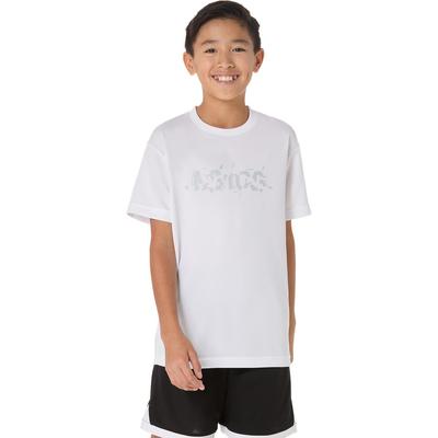 Basketball Wear Junior Practice Short Sleeve Shirt 2064A090 Unisex Children 100 140 (Brilliant White)
