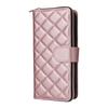 For Samsung Galaxy S22+ 5G Case Rhombus Zipper Pocket Leather Phone Cover with Straps