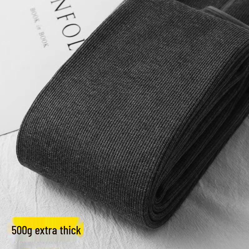Fleece-Lined Base Layer Pants for Petite Women: Thick, Warm, Cotton, Foot-Covering Tights for Autumn and Winter, Stay in Place Comfort
