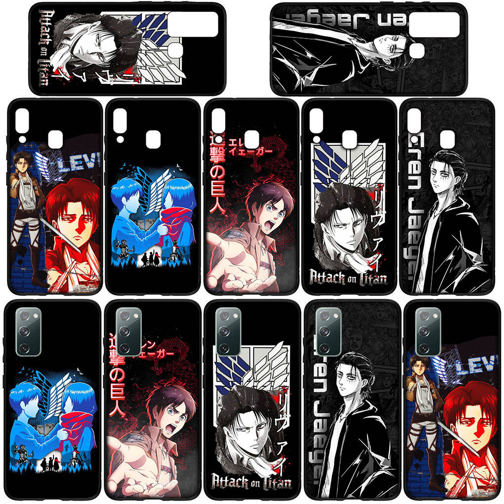 Cover for iPhone 17 16 15 Xiaomi Poco Redmi Note 14 13 12 Pro Max 9 16e Samsung Galaxy S25 S24 S23 OPPO Huawei Cartoon Attack on titan Levi Phone Case