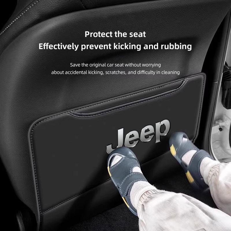 2Pcs Car Seat Anti Kick Pad Protective Cover Auto Accessories For Jeep Grand Cherokee Wrangler JK Gladiator Compass Renegade