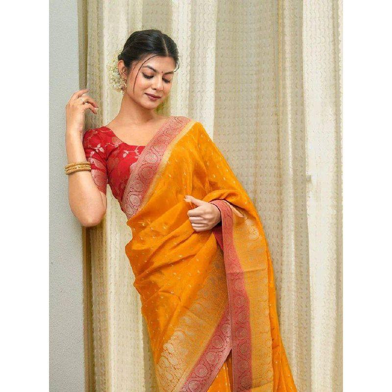 Beautiful Rich Pallu & Jacquard Work On All Over the Saree