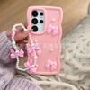 Pearl bow for Samsung S25Ultra wrist rope S23ultra anti-drop S24 wavy pattern note20