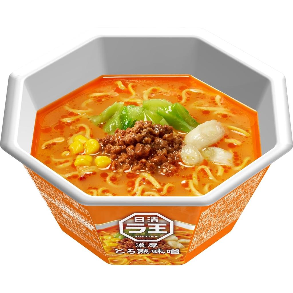 Nissin Foods Raoh Torojuku Smak Miso z Smalcem i Miso w Kubku 118g x 12 Opakowań [Bogaty Smak] Makaron,