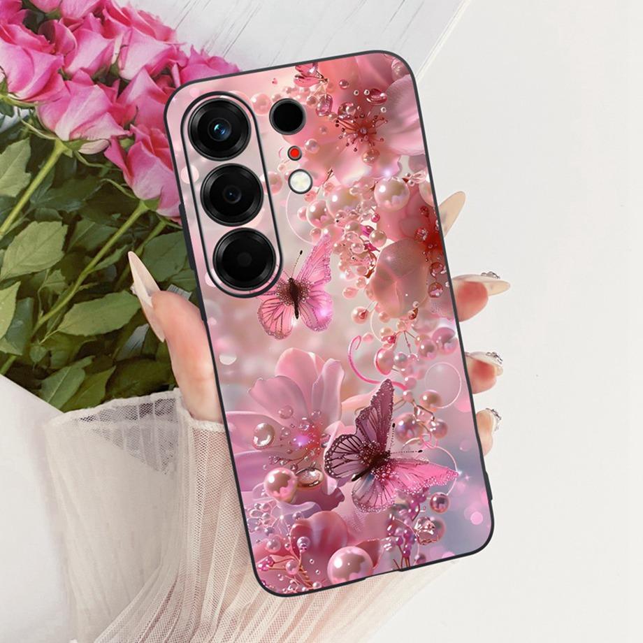 Flower Cartoon Fashion Design Phone Case For Tecno Camon 50 4G CN5 Camon50 Funda Soft Lisquid Silicone Shockproof Back Cover