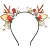 Forest Girl Christmas Antler & Berry Headband - Festive Elk Headdress for Performances