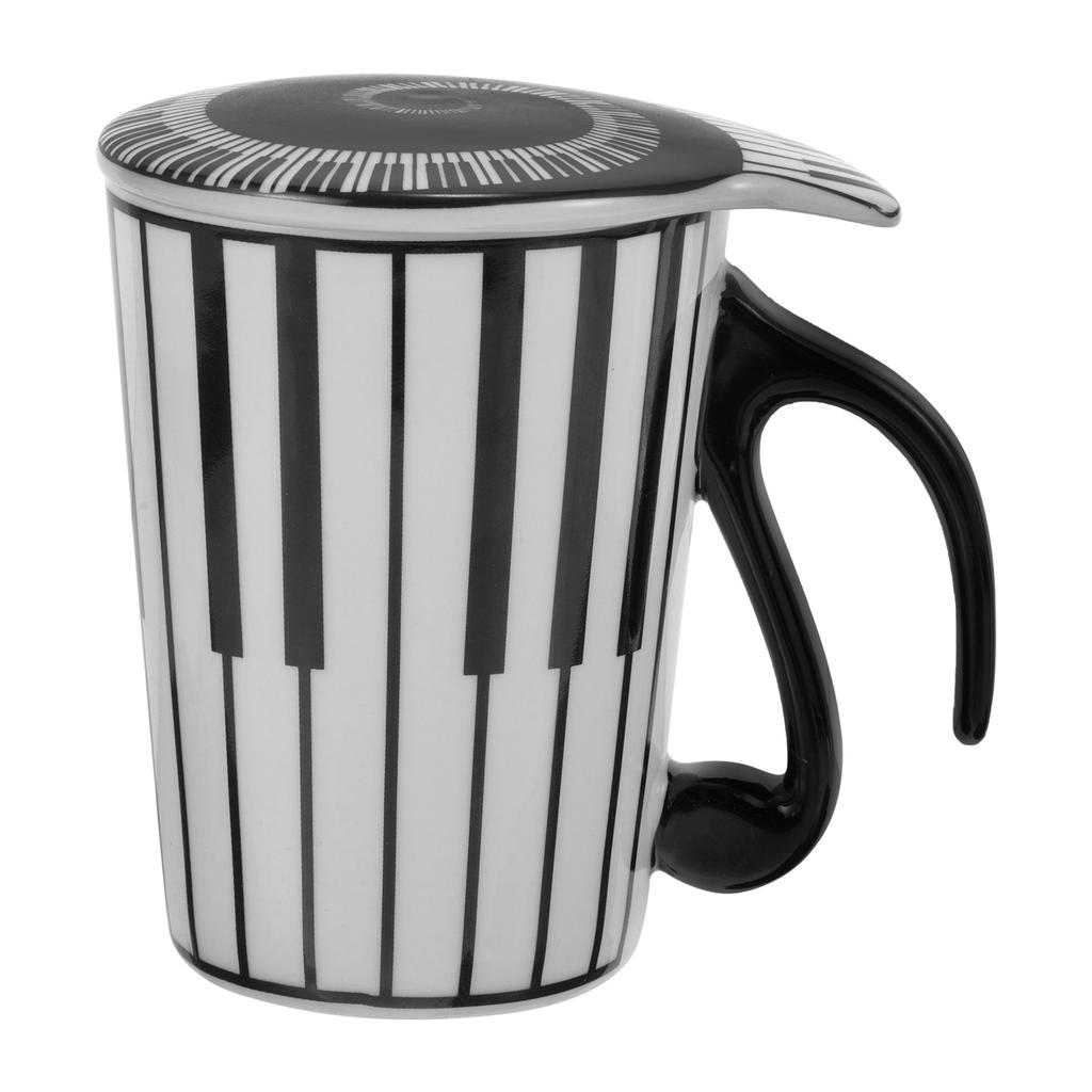 Cartoon Piano Key Mug Ceramic Coffee Cup for Hot Cold Drinks Smooth Rim Anti Scalding Handle Home Kitchen Dining Mug