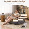 Sitzsack für Erwachsene, flauschiger Loungesessel aus Kunstfell, vakuumverpackt und montagefrei, für Wohnzimmer, Schlafzimmer, Balkon - Groß (Hellgrau)