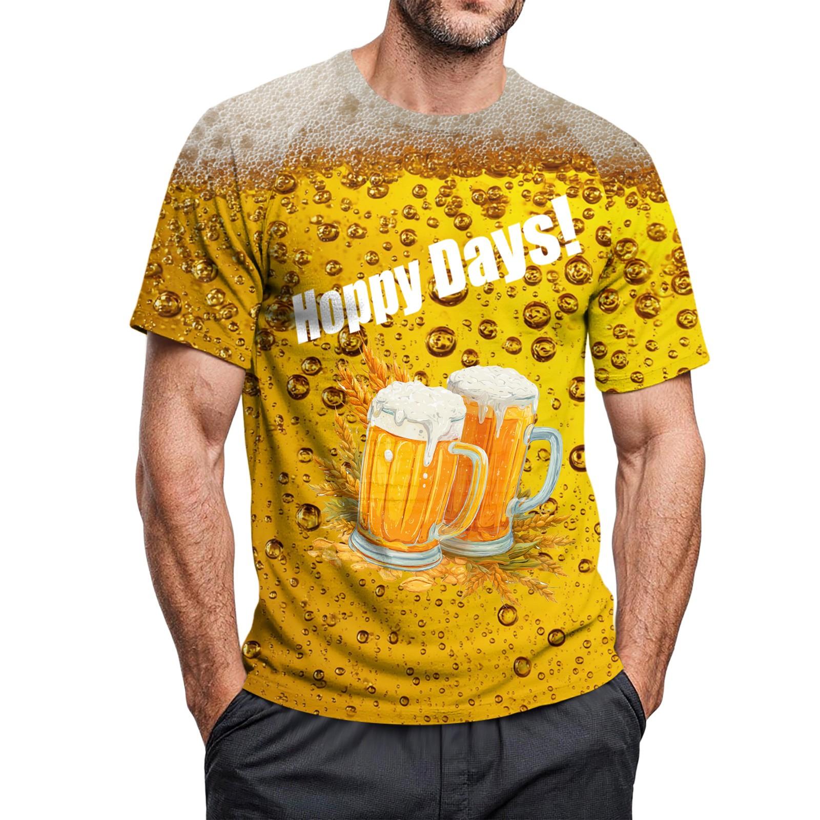 

Мужская повседневная футболка с круглым вырезом и короткими рукавами с принтом XL жёлтый