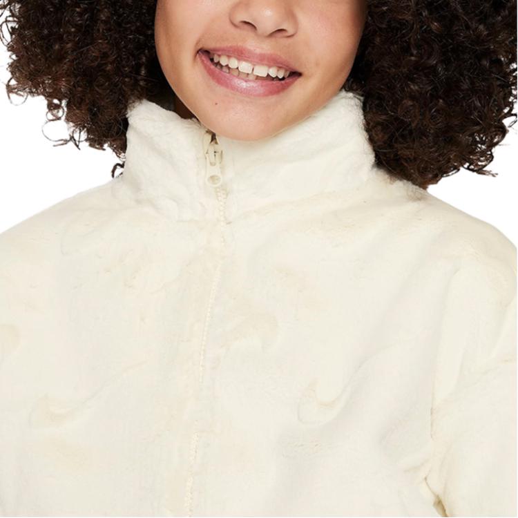 Nike Jacket Solid Color Stand Collar Zipper Casual Kids jackets Coconut-Milk FJ6154-113