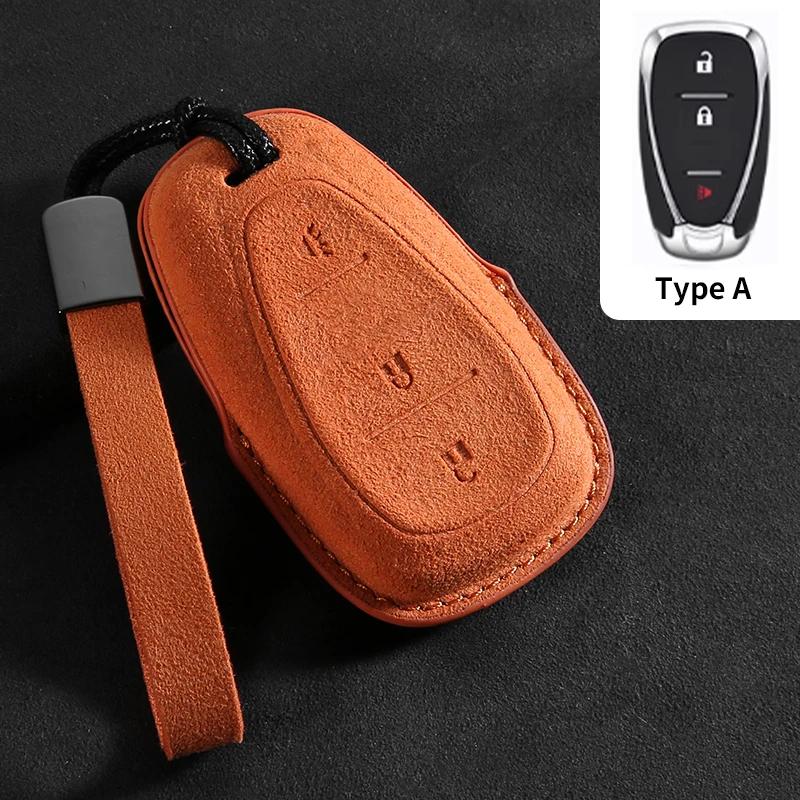 Car Key Case Cover Protective Shell for Chevrolet Chevy Malibu Camaro Cruze Traverse Spark Equinox Sonic Volt Suede Car Keychain