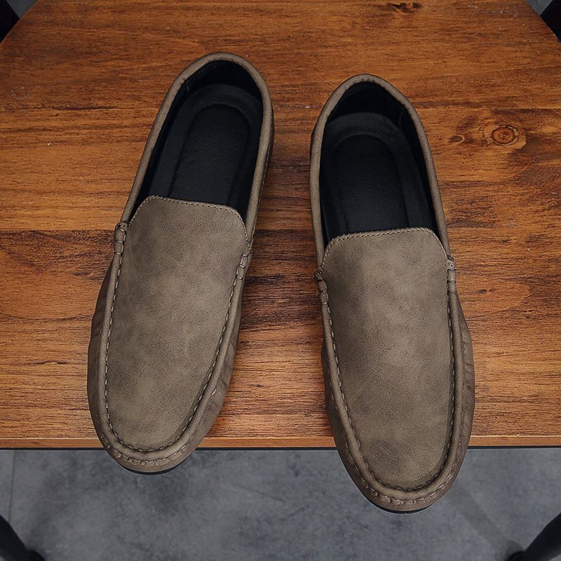 Flat Round Toe Man Casual Shoe Common Legitimate 2025 Trend New In Fashion Adults Comfortable Designer Leather Shoes for Men