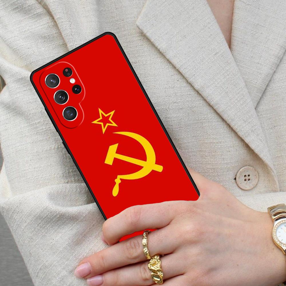 Soviet Union USSR Flag PRINT Cell Phone Case for Samsung Galaxy S26 Ultra S25 S24 S23 S22 S21 S20 Note10 Cover