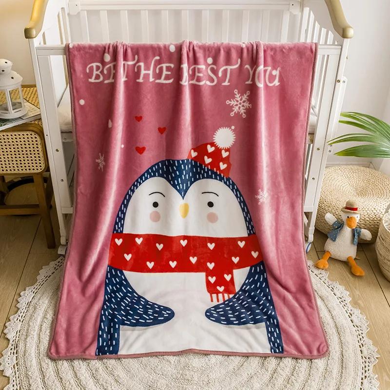 Kids Cartoon Dinosaur Blanket Flannel Green Autumn Animal Breathable Super Warm Throw Blankets for Bedding Travel Bedding Throws