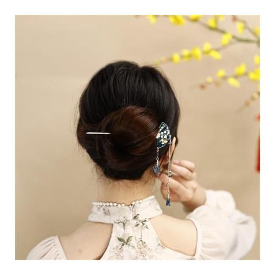 Kanzashi Hair Stick - Elegant Japanese Hair Accessory for Updos, Kimono, Yukata, Festivals, and Daily Wear (Teal)