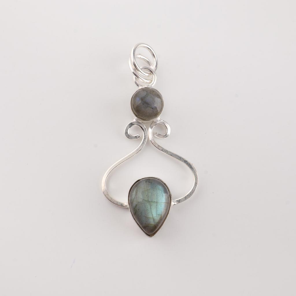 Labradorite Gemstone 925 Sterling Silver Designer Pretty Pendant 1.60" For Mother PP-13-34