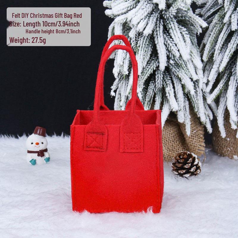 Creative Christmas Eve Apple Candy Bag - Felt DIY Tote for Kids