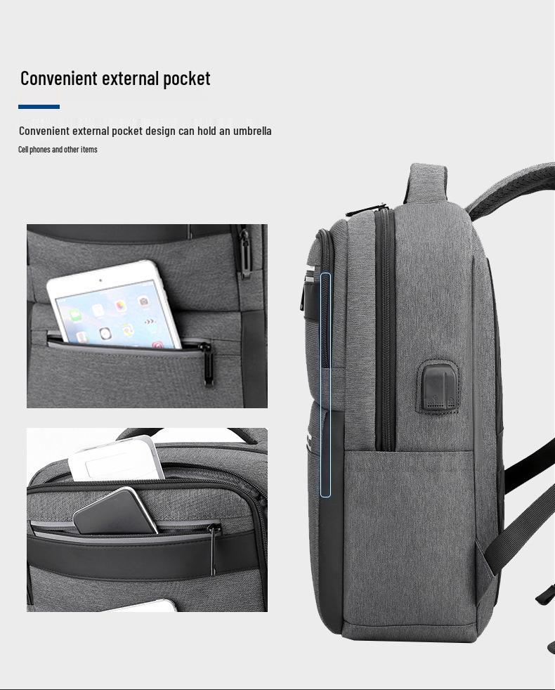 Men's High-End Waterproof Travel Backpack - Large Capacity, Fashionable Laptop & Shoulder Bag