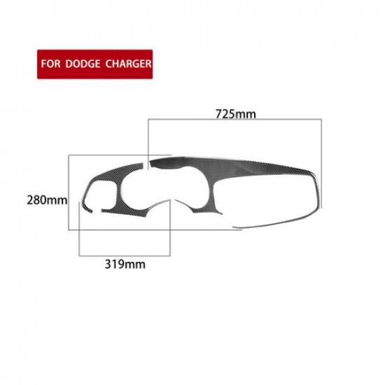 Carbon Fiber Interior Speedometer/Radio Console Cover Trim For Dodge Charger